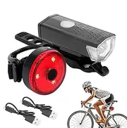 USB Rechargeable bikke Light Set - Bright LED Headlight And Taillight Set | USB Rechargeable LED Light Set For Bicycles, LED Taillight Headlight Sets, Cycling Reflectors Front And Back For Adults Kids