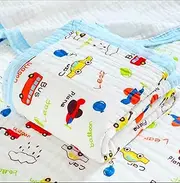 6 Layer 100% Cotton Muslin Swaddle Blanket for Newborn Baby Soft Cotton Nursery Blankets Bath Towel,Cute Receiving Blanket for Baby Gift, Toddler Shower Pram Cot Bed Sleeping,105x105 CM(Vehicles)