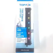 Top Fin LED Light Aquarium Bubble Wall 6", 6 Colors Led Light