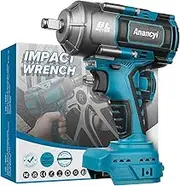 18V Cordless Impact Wrench, 1000N.m (738 Ft-lbs), High Torque, 1/2" Brushless Impact Wrench, Electric Impact Wrench for Makita-BL Batteries