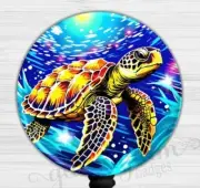 Tropical Sea Turtle Retractable Badge Holder, Tropical Ocean Badge Reel 6626J