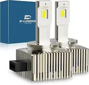 D-Lumina D3S LED Headlight Bulb for Cars & Trucks, 26000LM High Low Beam, 6500K White, 3 Pack, LED Bulbs, Cooling Fan, Installation Hardware