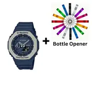Casio G-Shock Earth Tone Navy Mens Watch GA2110ET-2A GA-2110ET-2ADR Bottle Opener Bundle