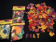 Lot of Scrapbooking Craft Card Kids Art 250 FELT LETTERS & NUMBERS + MISC FOAM
