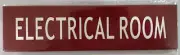 Electrical Room Door/Wall Sign - (Red,Double Sided Tape,2 X 7.75 in)-REF24-1027