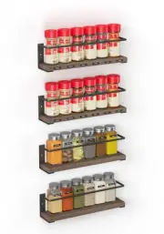Spice Rack Organizer for Cabinet Door or Wall Mount (4 Pack) with 415 Spice L...