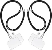 2 Packs Mobile Phone Lanyard,H HOME-MART Adjustable Nylon Neck Strap Lobster Clasp Hanging Strap Safety Tether with 4Pcs Clear Patches for Most Smartphones Cell Phone Accessories