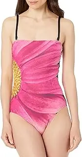 Calvin Klein Women's Classic Bandeau One Piece Swimsuit with Tummy Control