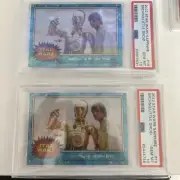 Lot 2 2022 Chrome Sapphire Edition Star Wars C-3PO Luke Skywalker PSA 10 GEM MT