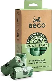 Beco Dog Travel & Hygiene Unscented Dog Poop Bags 270pk made from recycled plastic