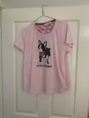 Peter Alexander Ladies Pyjama Top French Bulldog Medium