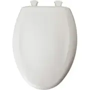 BEMIS Closed Front Toilet Seat Plastic Soft Close Elongated Euro White Finish