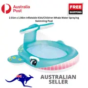 Inflatable Kids-Children Whale Water Spraying Swimming Pool 2.01m x 1.96m new