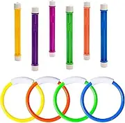 10 Pcs Underwater Swimming Pool Diving Rings, Diving Sticks Toys for Kids Gift Set, Training Dive Rings Sticks Toys for Learning to Swim