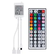 2-Port 44 Keys Wireless IR Remote Controller for SMD 5050 3528 RGB LED Strip ...