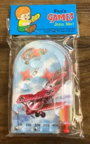 Vintage Toy Mini Pinball Pocket Game Red Baron WW2 New Old Stock 1960s