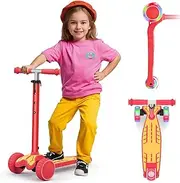 WAYPLUS 3 Wheel Scooter for Kids Ages 3+, 25mm Extra Thick Deck & Light Up Wheels for Kids Ages 3-5, 5-7. 4 Levels Adjustable Heights, Three Wheel Scooter for Kids Ages 8-12, Max Load 180LBS