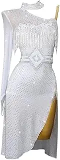 [JRUIA] Latin Dance Competition Dress Women's Professional Cha Cha Dancewear Tango Ballroom Clothes Side Split Dance Skirt