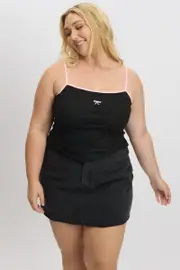 Black Graphic Singlet Top