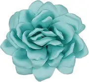 [MEiySH] Large Camellia Satin Fabric Flower Brooch Pins Hairpin for Women,ladies.