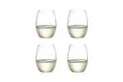 Plumm Vintage Stemless + Wine Glass Set of 4 398ml White