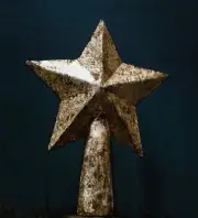 New Anthropologie Star Tree Topper Primitive Americana Country Retro-Look Matte