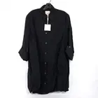 Trish Wescoat Pound Lunch at Loulou Bubble Hem Mini Shirt Dress in Black - XS/S
