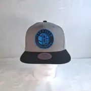 Mitchell & Ness Brooklyn Nets Retro Snapback Hat Cap Gray Black Blue Logo