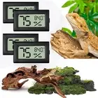 Reptile Thermometer and Humidity Gauge,4Pcs Digital Adhesive Reptile Hydrometer