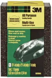 3M 909ESF 2-5/8 In. x 3-3/4 In. x 1 In. Dual Grit Sanding Sponge, Medium/Coarse