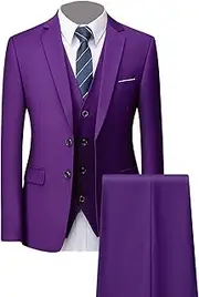 [DGHM-JLMY] Men's 2 Button Slim Casual Suit Fashion Fit Solid Jacket Wedding Formal Suit Tuxedo Groomsmen Dinner Dress