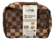 MyTagalongs Set Of 3 Packing Pods Luggage Organizer Tan/Brown Checker