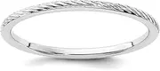 [JewelryWeb] 14k Solid White Gold 1.2mm Twisted Wire Pattern Stackable Band Ring Size 7-Stackable-Ring for Women and Men