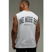 Mens White Man Active One More Rep Oversized vest