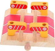 Boys and Girls Educational Wooden Train Track Roadblock Station Barricade Creative Toy Track Accessory Set
