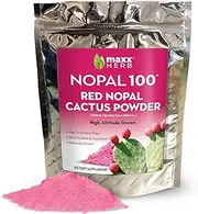 Maxx Herb Nopal 100 Red Nopal Cactus Powder (10 oz), for Blood Sugar Balance & Healthy Digestion, High in Dietary Fiber, Water Soluble, Vegan, Non-GMO and Gluten Free -1 Bag (28 Servings)