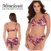 Miraclesuit burgundy bikini set. 40DD Retail $169 NWT