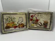 2pcs Bucilla Needlepoint Set. Flowers Canvas - Framed Tapestry Art Kit