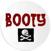Booty Pirate - 3 Pack Circle Stickers 3 Inch - Skull Crossbones
