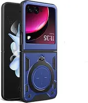 Compatible with Motorola Razr 40 5G Case,Car Mount Magnetic Shell Compatible with Motorola razr (3rd gen.) / Razr Gen 3 Built-in Kickstand with Slide Lens Case Cover Blue