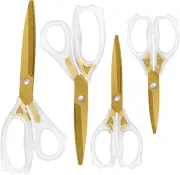 Acrylic Scissors, Ultra- Titanium Coated Blades and Ergonomic Clear Handle, Four
