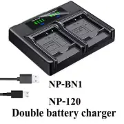 Dual Battery Charger For CASIO NP-120 BC-120 Exilim EX-S200 S300 Z31 Z680 Z690