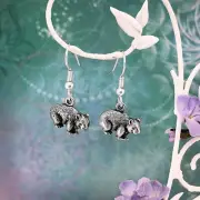 Wombat Souvenir Dangle & Drop Earrings Australian Made Pewter Gift
