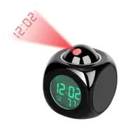 Clocks Multi Function Projection Led Colourful Backlight Electronic Alarm Voice Report With Thermometer Snooze Black Alarm Clocks & Clock Radios