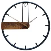Modern Minimalist Wall Clock Living room Decor Large Wood Metal Decor Silent