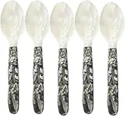 Caviar Spoons Set, Decorative Caviar Spoons, Round Handle Spoons, Multi-Purpose Use, Ergonomic Round Handles, 5 Pieces 13cm/16cm for Caviar Egg Ice Cream