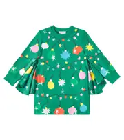 [Stella McCartney Kids] Stella McCartney Kids Printed cotton fleece dress Y 3 green