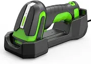 Upgraded 2D Wireless Industrial Barcode Scanner with Wireless Charging Base,Bluetooth & 433MHz Wireless 2-in-1 1968ft Transmission Distance,Auto-scanning Available,Working on DPM Code