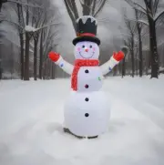 Snowman Winter Wonder Lane 8ft Inflatable 11 LED Lights - Twinkling Lights
