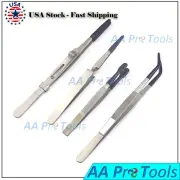 Tweezers 4 Piece Set for Crafts Electronic Jewellery With PVC Coated TIPPS